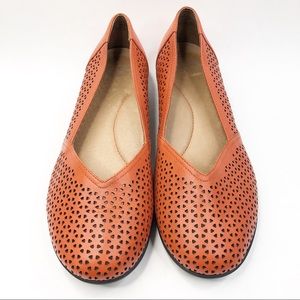 Dansko Red Orange Perforated Flats